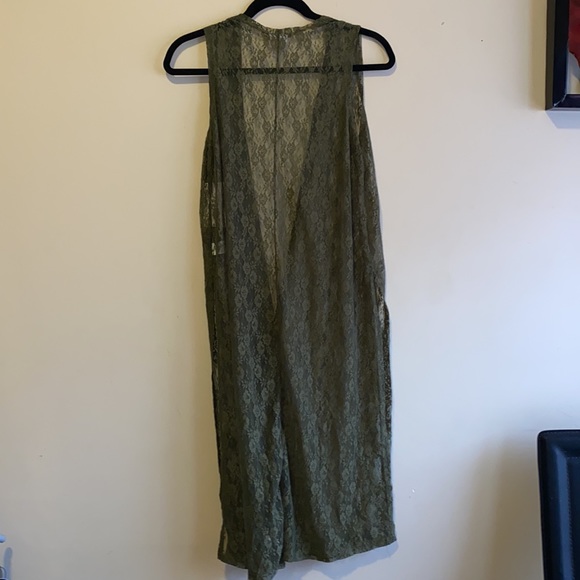 LulaRoe lace joy vest size S green - Picture 7 of 11